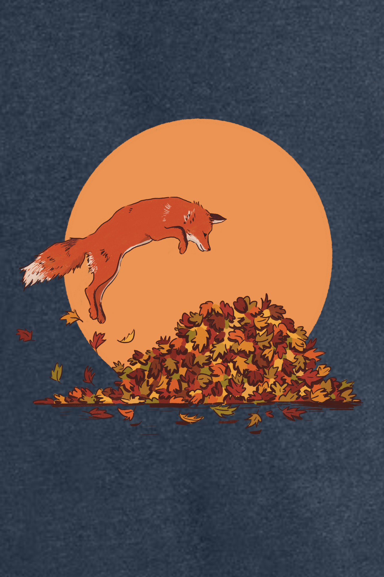 Fox in Leaves Pull-over Sweater